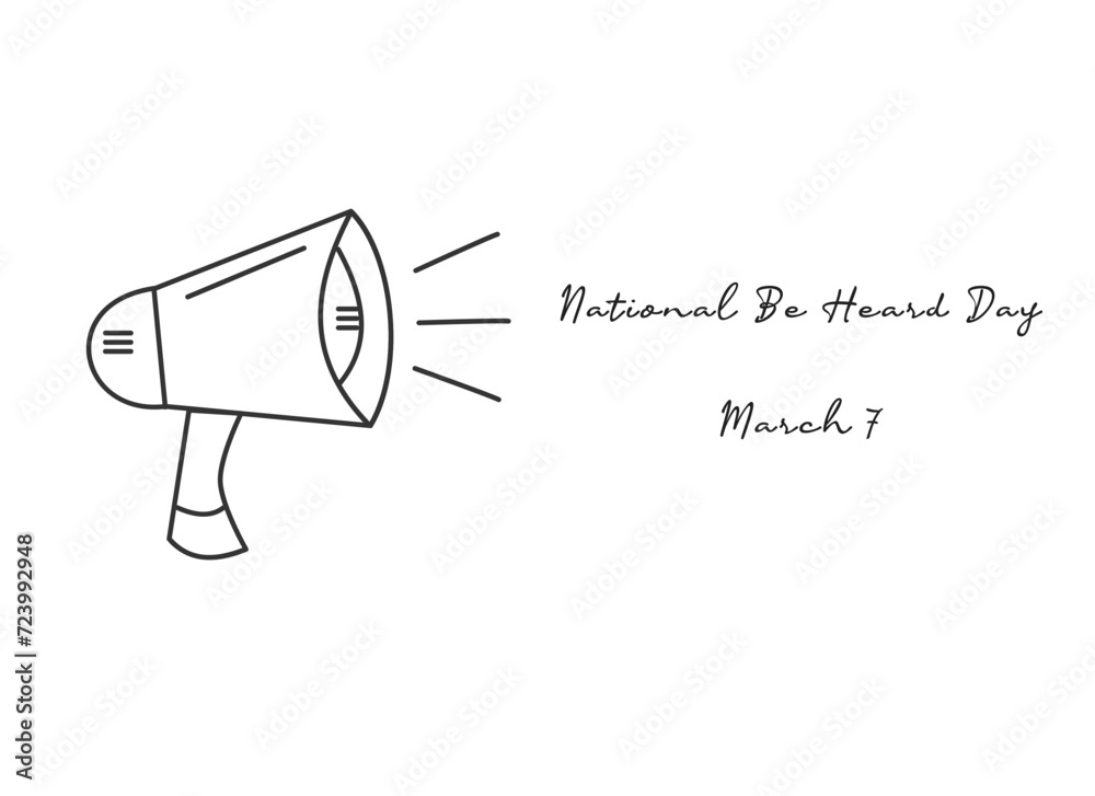 Excellent National Be Heard Day single-line art for celebrating the holiday. Excellent National Be Heard Day single-line art for celebrating the holiday.