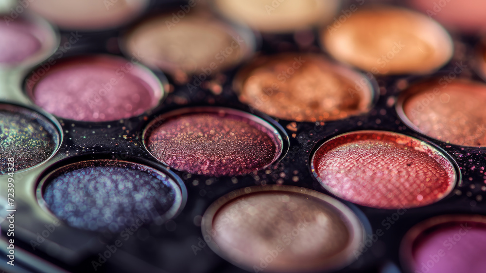Close up of eyeshadow palette Close up of eyeshadow palette