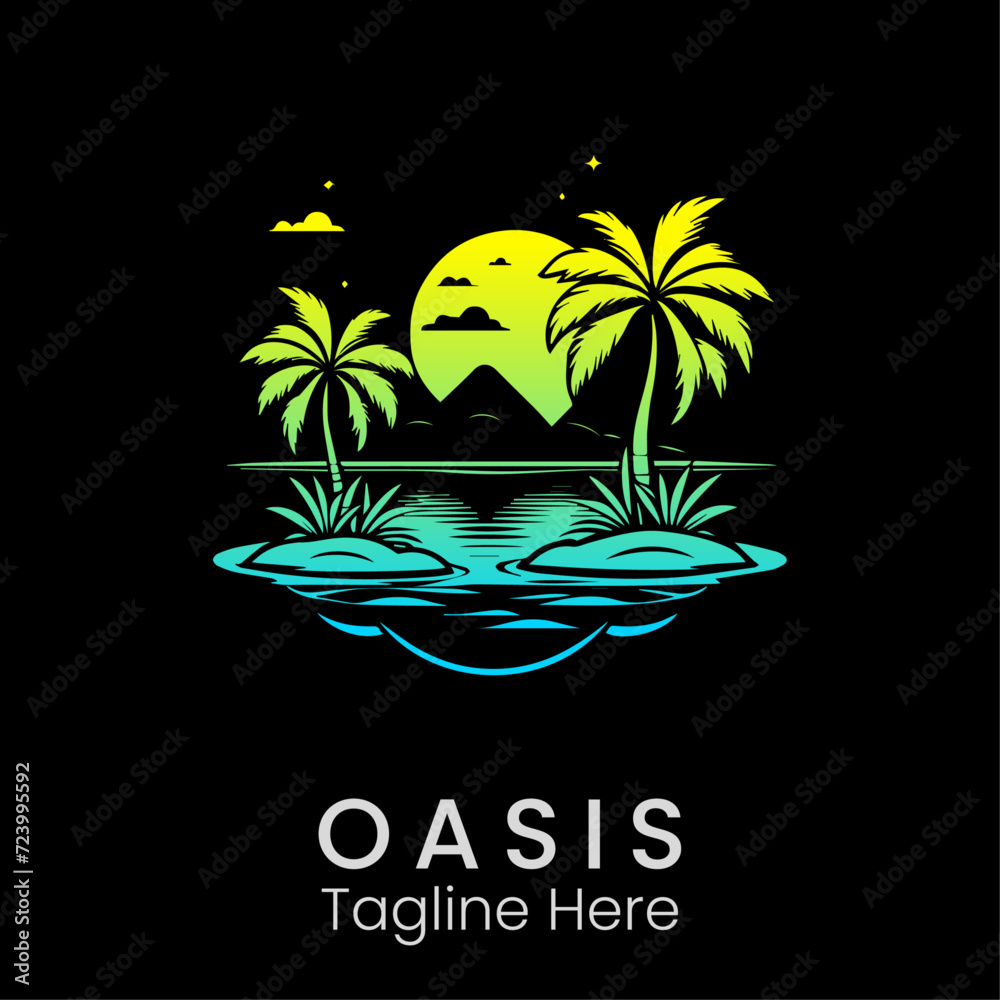 oasis gradient logo design template
