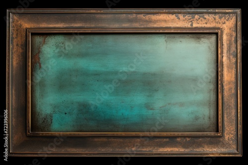 vintage frame border with emerald green background