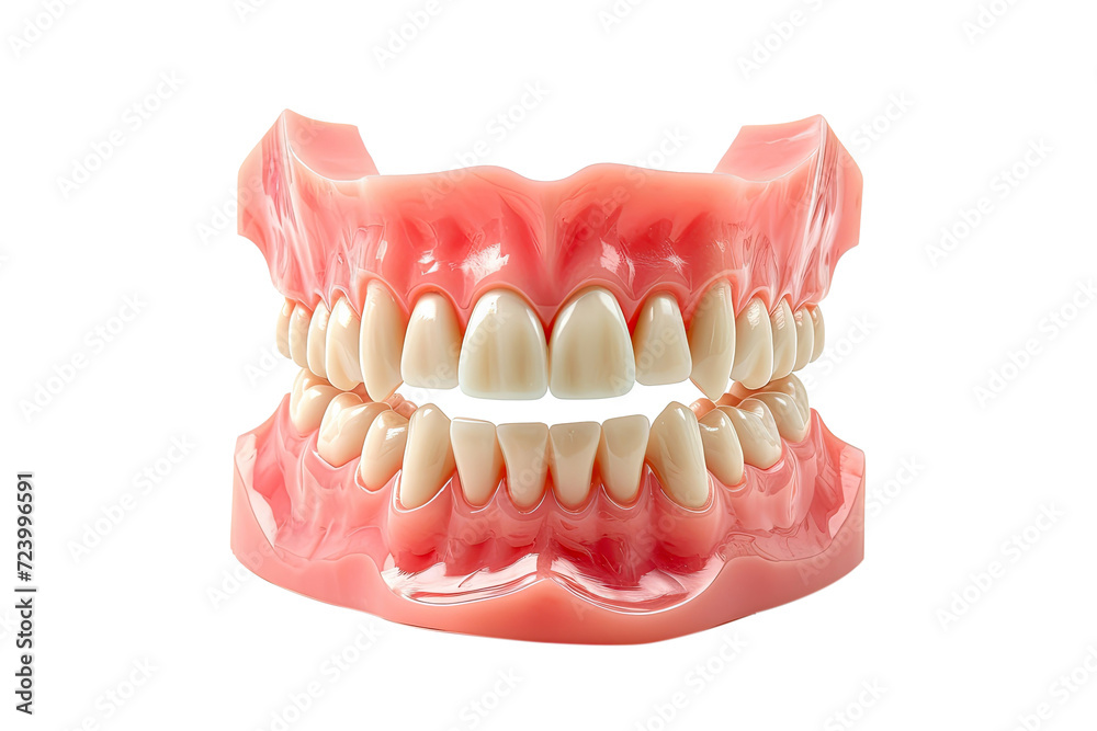 Full Dentures with teeth, gum and bone for preserves isolated on transparent png background, fake teeth in dentistry, medicine and prosthesis. Full Dentures with teeth, gum and bone for preserves isolated on transparent png background, fake teeth in dentistry, medicine and prosthesis.