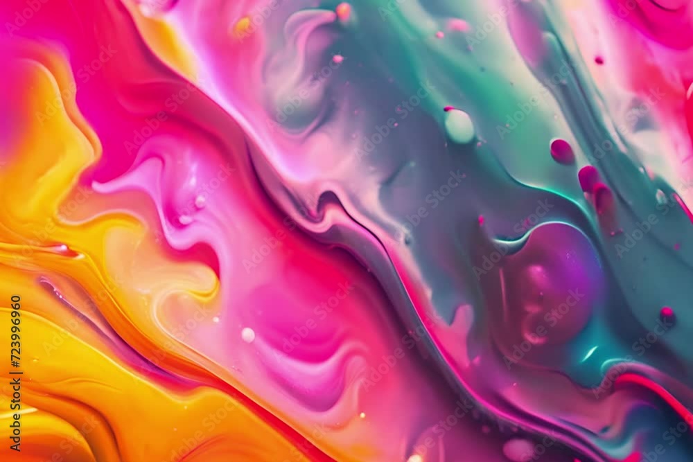 Abstract bright swirls of pink with hints of blue and yellow stripes (or lines or waves). Concept: artistic style of picturesque liquid paintings, marble multi-colored patterns Abstract bright swirls of pink with hints of blue and yellow stripes (or lines or waves). Concept: artistic style of picturesque liquid paintings, marble multi-colored patterns