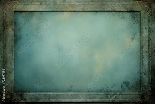 Vintage old metal plate blank midnight green background