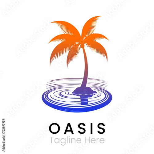 oasis gradient logo design template