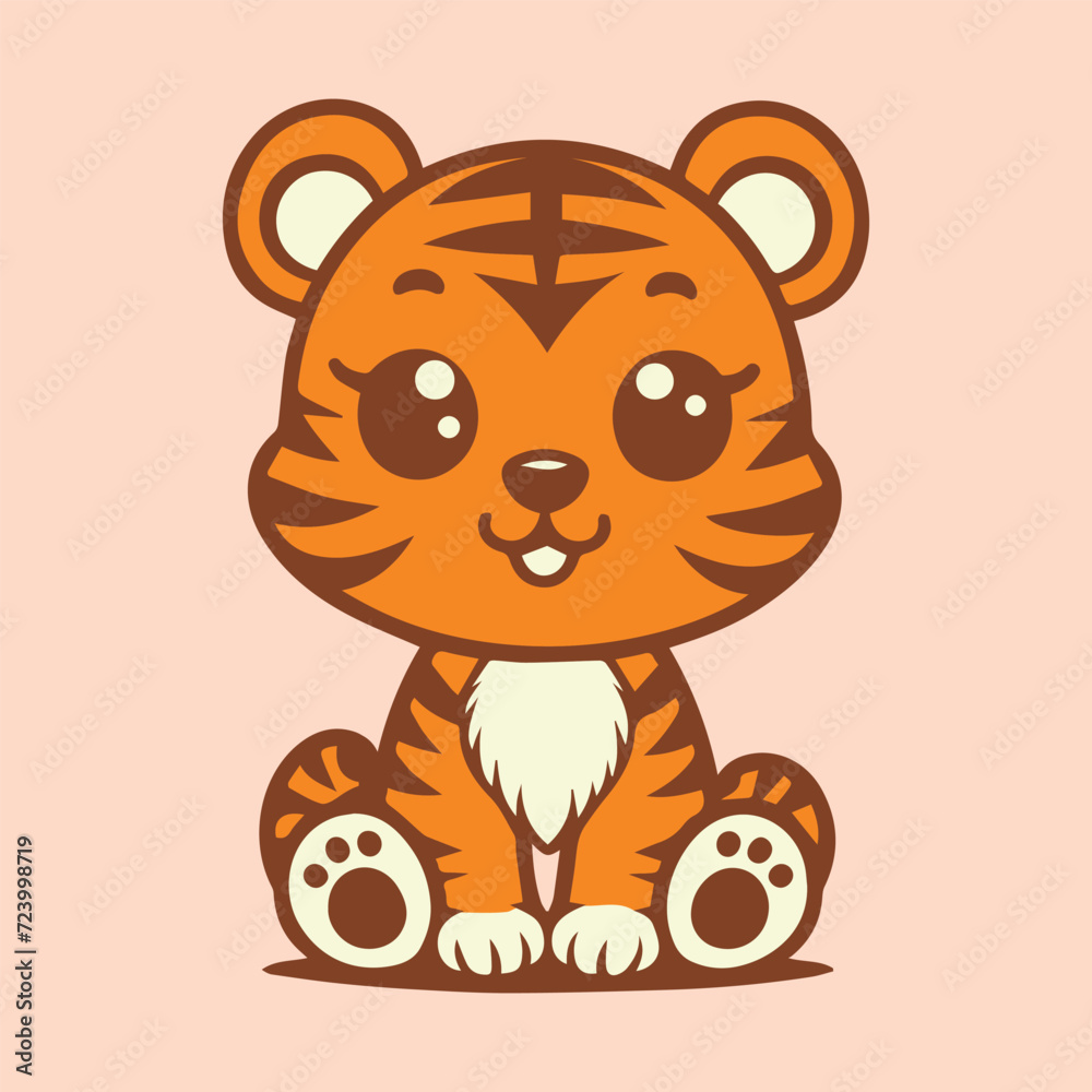Happy and cute Tiger Cub Illustrations for Kids Happy and cute Tiger Cub Illustrations for Kids