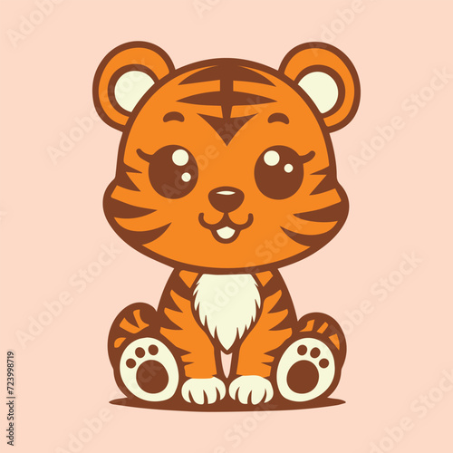 Happy and cute Tiger Cub Illustrations for Kids