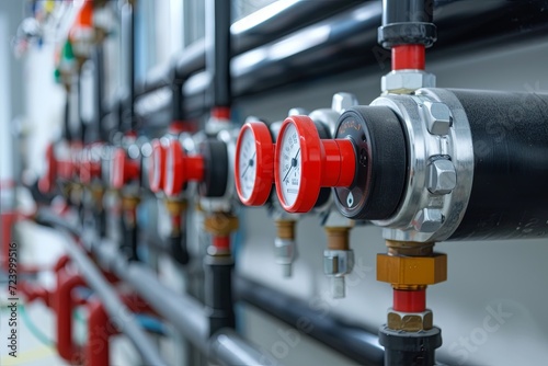 Central heating and cooling system control in a boiler room 