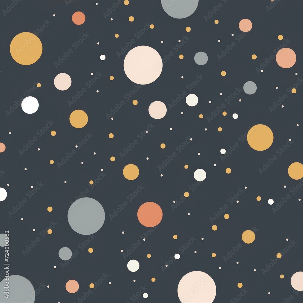 darkslategray polka dot, boho color palette, simple line, modern minimalist vector illustration pattern 