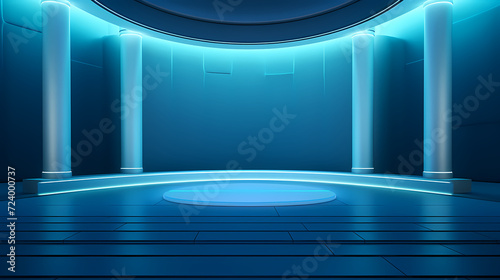 Empty room with neon lights