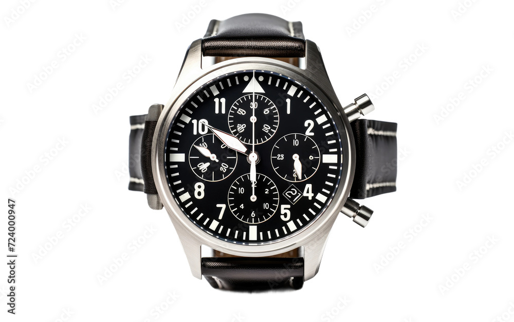 Elegant Pilot Watch, Pilot wrist Watch, Pilot Watch isolated on Transparent background.