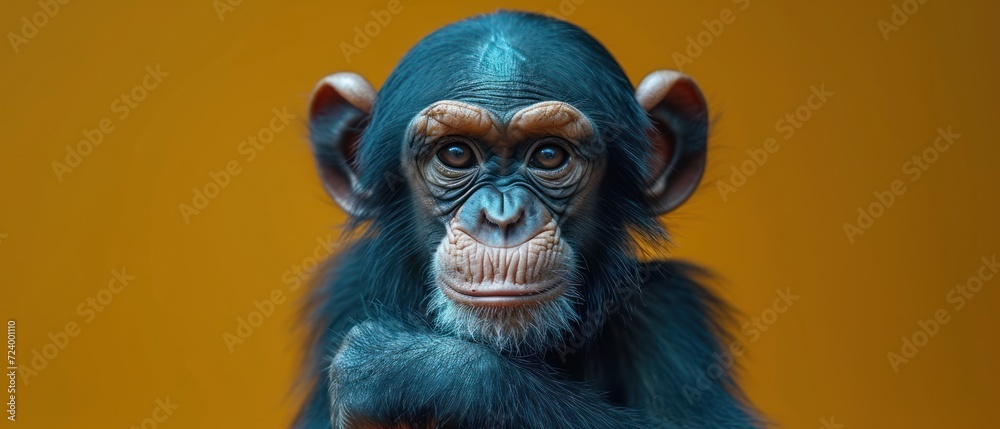 A Monkey with Blue Fur and a Smile, The Blue-Furred Monkey Looking at the Camera, Smiling Blue Monkey Posing for Picture, The Adorable Blue Monkey Staring into the Lens. A Monkey with Blue Fur and a Smile, The Blue-Furred Monkey Looking at the Camera, Smiling Blue Monkey Posing for Picture, The Adorable Blue Monkey Staring into the Lens.