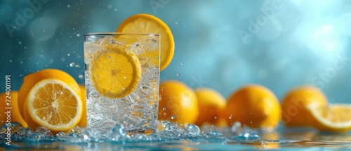 Sweet and Refreshing, Fruit-Infused Beverage, Citrus Flavor Explosion, A Glass of Sunshine.