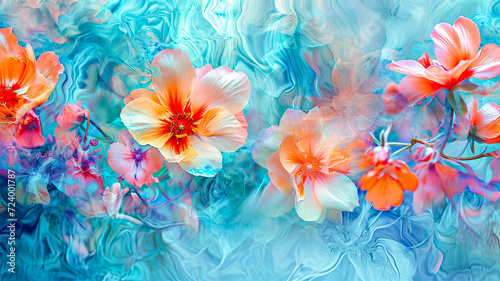 Bunte Blumen in frischen futuristische  Look