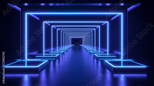 Empty room with neon lights