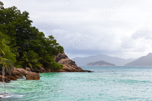 Landscape La Digue island, Seychelles