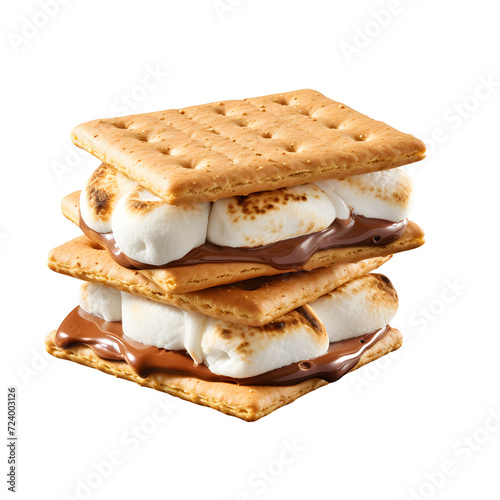 Homemade Smore Isolated on Transparent Background. Ai generated 