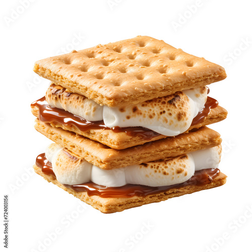 Homemade Smore Isolated on Transparent Background. Ai generated 