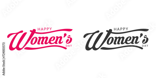 Happy Women's Day typography. handwritten holiday typography for Women's Day