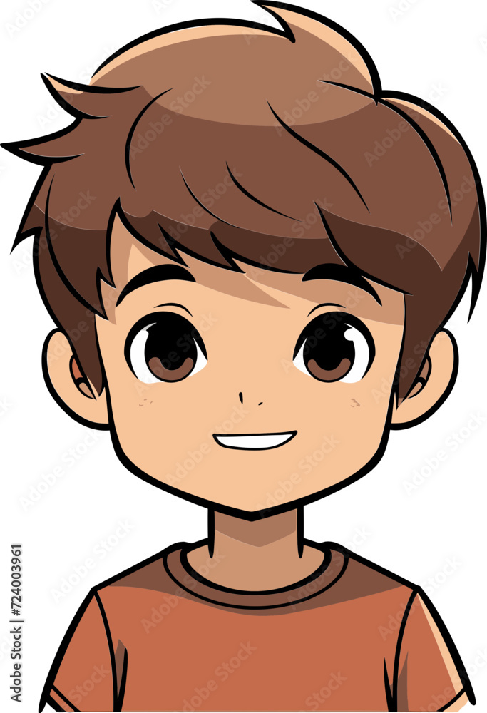 Youthful Spirit Boy Vector Design Vector Sketch of a Smiling Boy