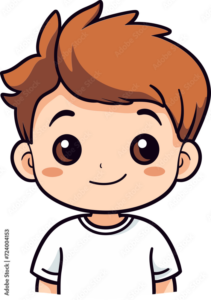 Vector Portrait of a Playful Child Vibrant Energy Boy Vector Drawing