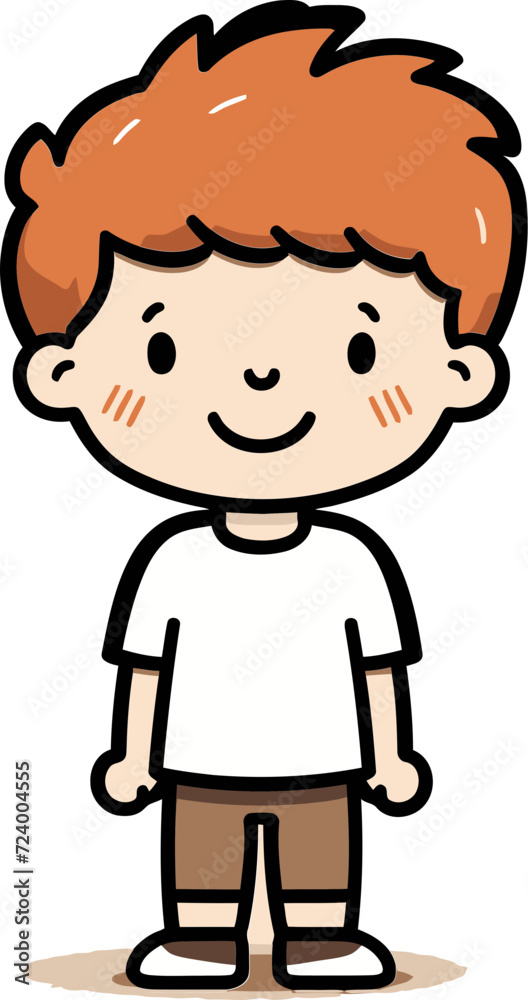 Vector Scene of a Vibrant Child Vector Sketch of a Curious Boy