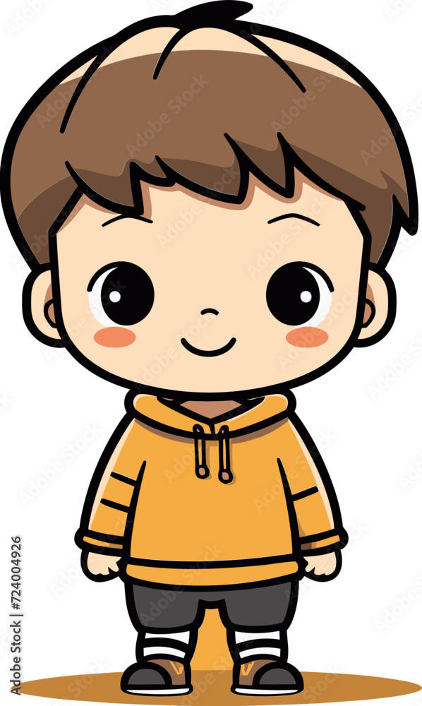 Vector Art of an Energetic Child Innocent Joy Boy Vector Illustration