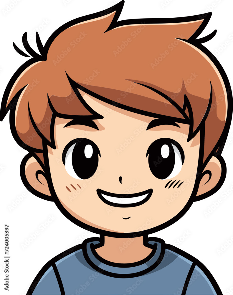 Vibrant Expressions Illustrated Boy Adorable Adventures Vector Boy Art