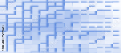 Abstract blue background of extrude style 3d blocks, Modern business concept geometric blue pattern with square shapes, Blue Blocks Wall with geometric pattern, gradient of abstract blue grid pattern.