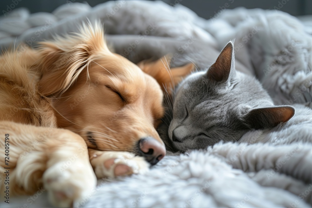 Obraz premium Dog and cat