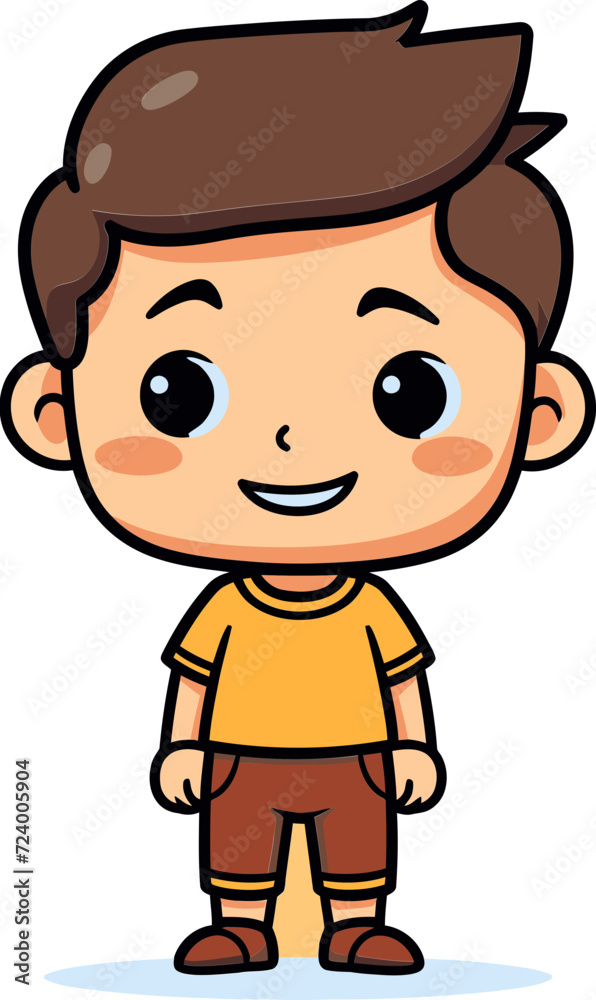 Youthful Positity Boy Vector Art Vector Drawing of a Happy Boy