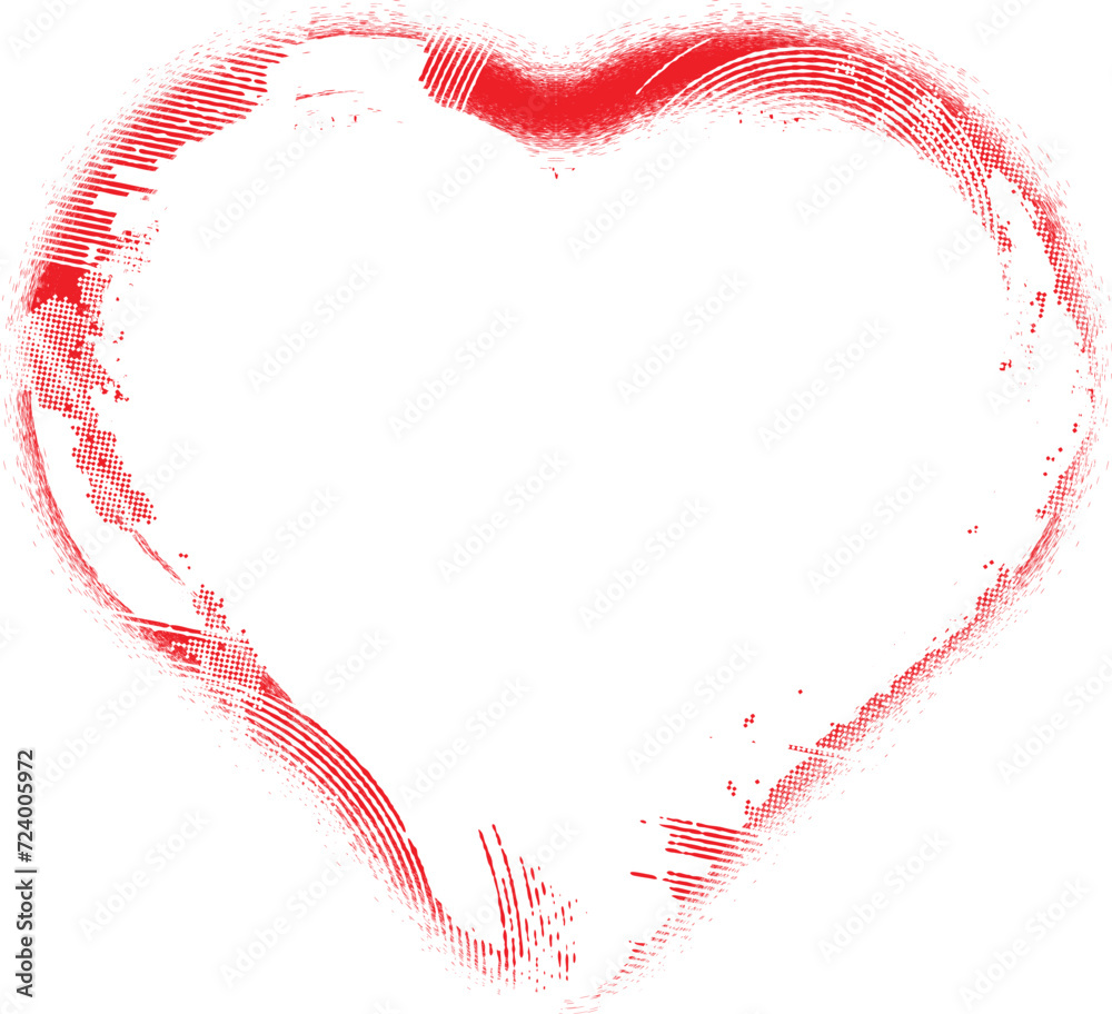 Glitch distorted heart shape . Minimal art design . Noise destroyed ...