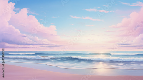 Ideal beach. Pink shades. © Alex