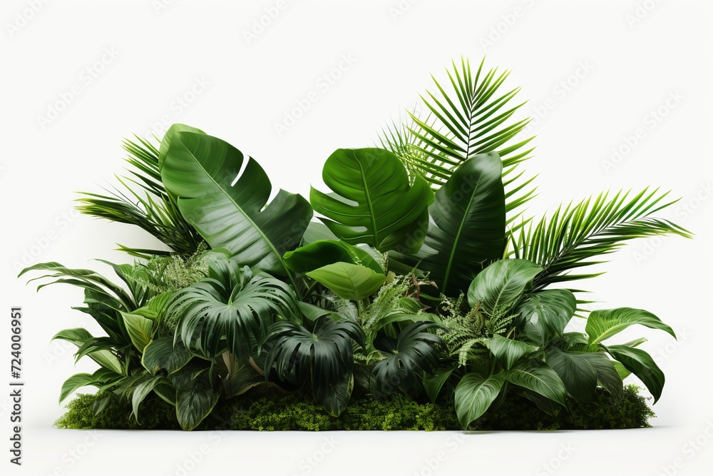 Fototapeta premium Immerse yourself in the allure of lush tropical foliage with this captivating PNG graphic. 