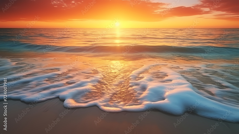 Fototapeta premium Aerial view of beautiful beach, simple, calm composition in clear blue