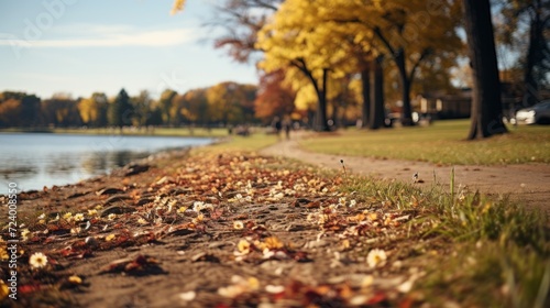 Beautiful autumn in the park UHD Wallpaper