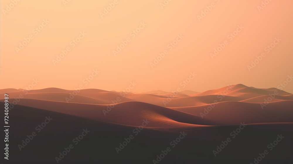 Sunset in the desert, rolling dunes,  wallpaper background, red, orange and pink tones, sci-fi vibes  