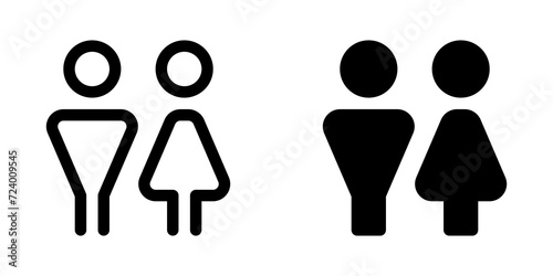 Editable couple, unisex restroom vector icon. Part of a big icon set family. Perfect for web and app interfaces, presentations, infographics, etc photo
