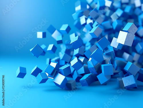 abstract blue cubes background