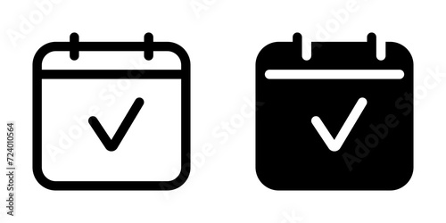 Editable vector check calendar event icon. Part of a big icon set family. Perfect for web and app interfaces, presentations, infographics, etc