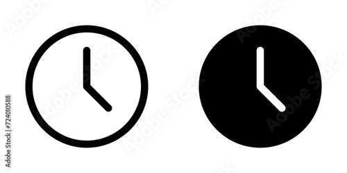 Editable vector time, analog clock icon. Part of a big icon set family. Perfect for web and app interfaces, presentations, infographics, etc