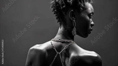 Porträt einer afrikanischer Frau. Rücken und Kopf photo