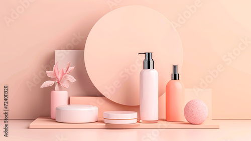 Mockup für Kosmetikprodukte auf neutralem Hintergrund