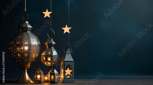 Eid Mubarak ramadan background moslem eid al fitri, lantern, food, iftar, eid al adha concept background