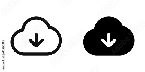 Editable vector cloud download icon. Part of a big icon set family. Perfect for web and app interfaces, presentations, infographics, etc