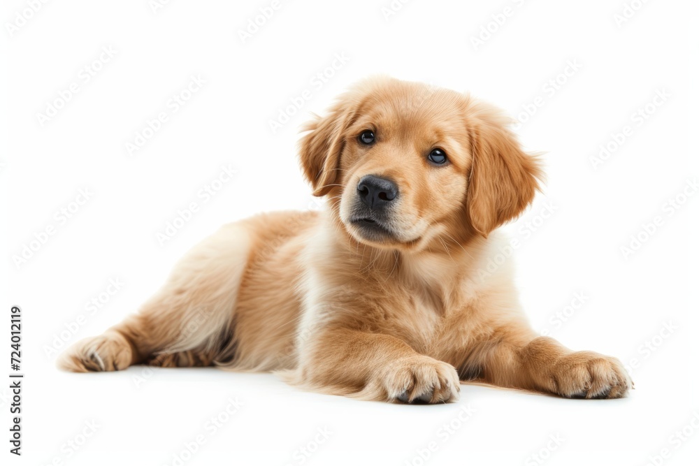 Puppy Golden Retriever dog isolated on white background