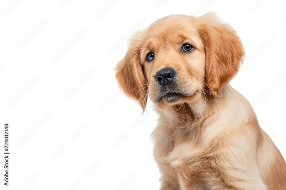 Puppy Golden Retriever dog isolated on white background