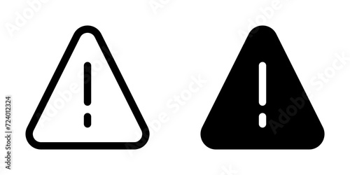 Editable vector alert warning danger triangle icon. Part of a big icon set family. Perfect for web and app interfaces, presentations, infographics, etc photo