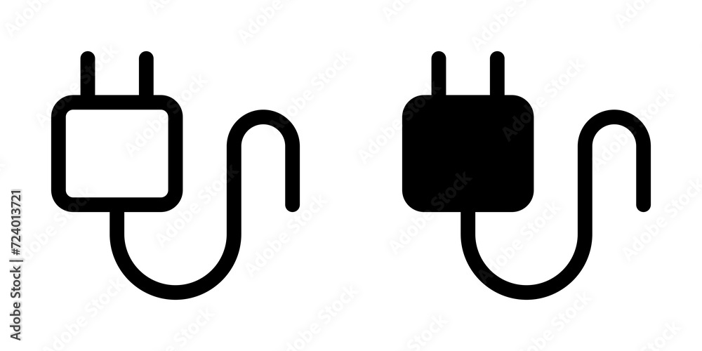 Editable vector charger cable icon. Part of a big icon set family. Perfect for web and app interfaces, presentations, infographics, etc Editable vector charger cable icon. Part of a big icon set family. Perfect for web and app interfaces, presentations, infographics, etc