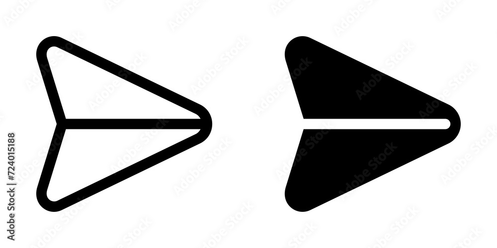 Vector send, paper plane icon. Black, white background. Perfect for app ...