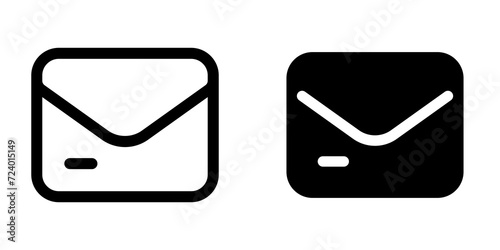 Vector email, newsletter icon. Black, white background. Perfect for app and web interfaces, infographics, presentations, marketing, etc. photo